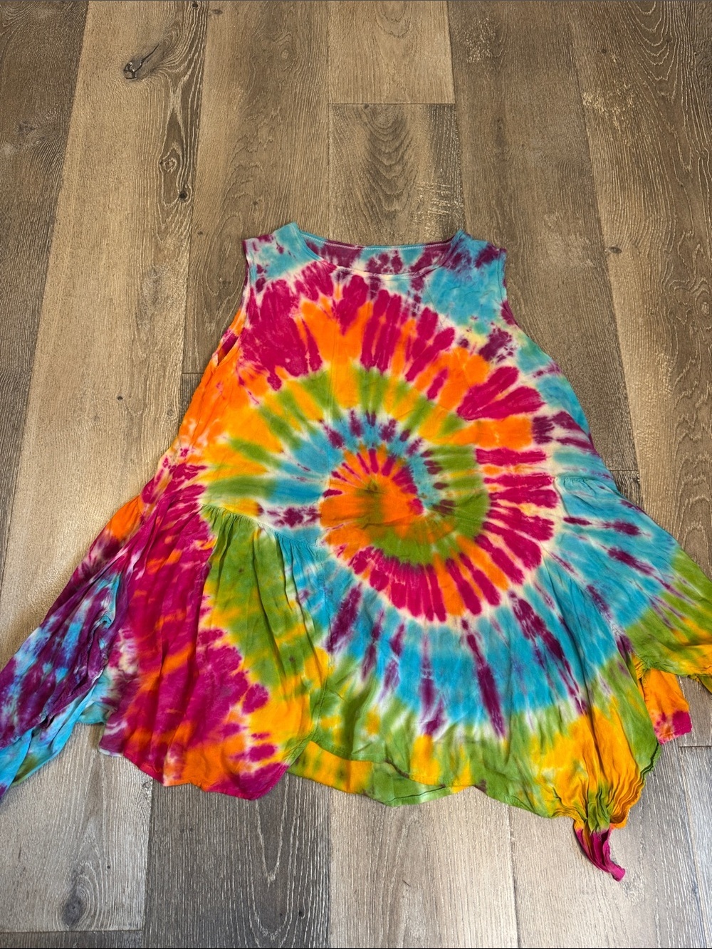 Tie-Dye Multi-Color Flared Women's Dress 0747